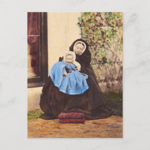 Königin Victoria Holding Victoria of Hesse 1863 Postkarte