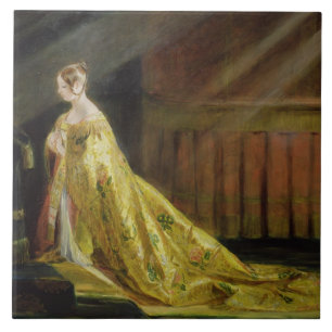 Königin Victoria in ihrer Krönungs-Robe, 1838 ( Fliese