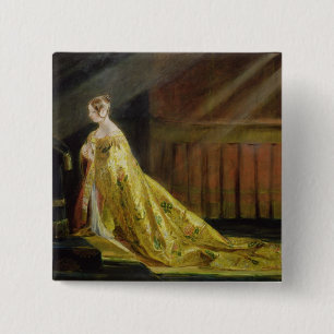 Königin Victoria in ihrer Krönungs-Robe, 1838 (Öl Button