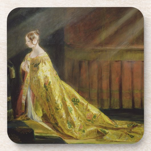 Königin Victoria in ihrer Krönungs-Robe, 1838 (Öl Getränkeuntersetzer (Vorderseite)