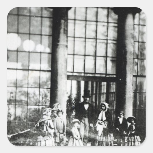 Königin Victoria & Prince Albert mit ihren Quadratischer Aufkleber (Vorderseite)