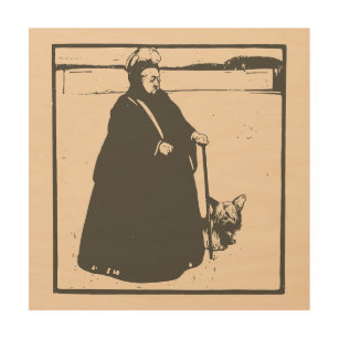 Königin Victoria und ihr Hund Holzdruck