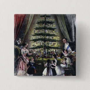 Königin Victorias Weihnachtsbaum Button
