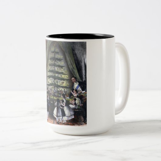 Königin Victorias Weihnachtsbaum Zweifarbige Tasse (VorderseiteRechts)