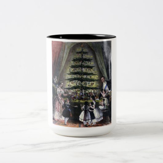 Königin Victorias Weihnachtsbaum Zweifarbige Tasse (Mittel)