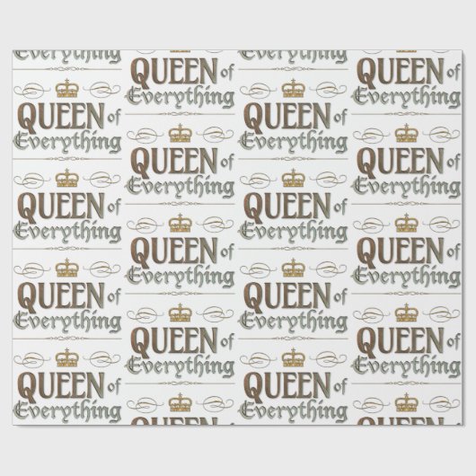 Königin von allem - Königliche Krone Geschenkpapier (Flach)