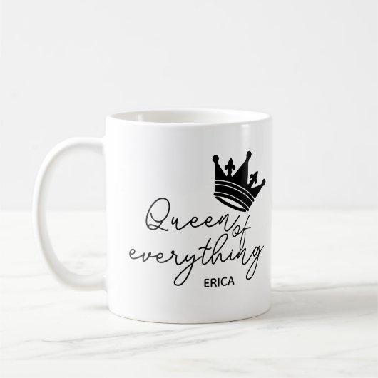 Königin von Allem Krone Lustiges Mutter-Geschenk Kaffeetasse (Links)