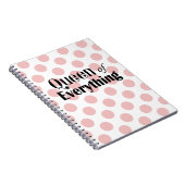Königin von allem Pink Polka Dots Notizblock (Rechte Seite)