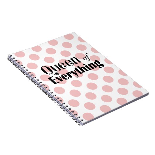 Königin von allem Pink Polka Dots Notizblock (Rechte Seite)