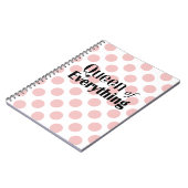 Königin von allem Pink Polka Dots Notizblock (Linke Seite)
