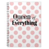 Königin von allem Pink Polka Dots Notizblock (Vorderseite)