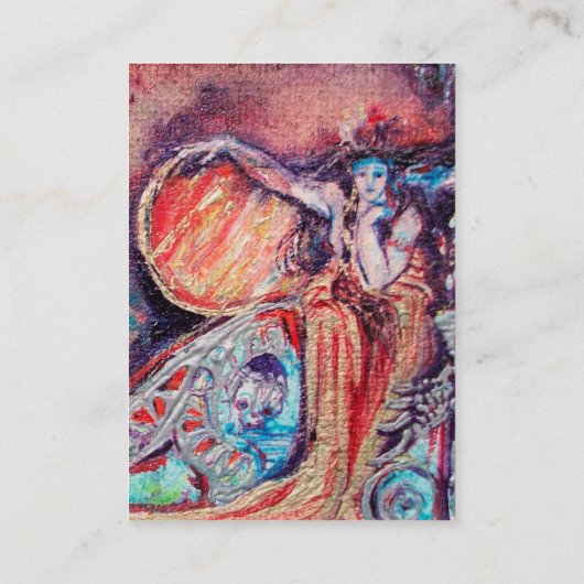 KÖNIGIN VON ARCADIA, MAGISCHE PFLANZE, rosa grün Visitenkarte (Rückseite)