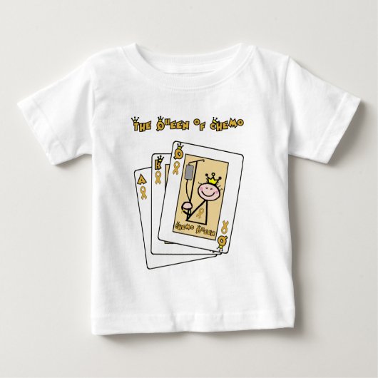 Königin von Chemo - Kindheits-Krebs-Goldband Baby T-shirt (Vorderseite)