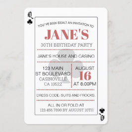 Königin von Clubs Poker Spielspazierweg Casino Einladung