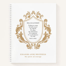 Königin von Courage Heilung Journey Gedicht Gold B Notizblock