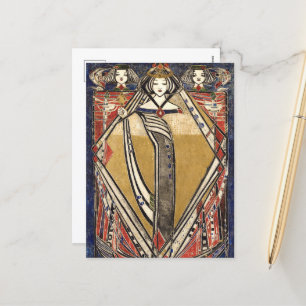 Königin von Diamonds von Margaret Macdonald Mackin Feiertagspostkarte