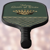 Königin von Dinks Vintag-Grünkronenmonogramm Pickleball Schläger
