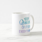 Königin von f*cking alles ! Rainbow Glitzer Kaffeetasse (VorderseiteRechts)