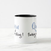 Königin von f*cking alles ! Schwarz & Blau Tasse (Zentrum)