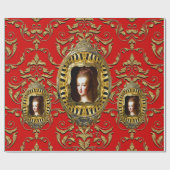 Königin von Frankreich auf Rot Geschenkpapier (Flach)