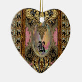 Königin von Frankreich Elegant Monogram Keramikornament (Rechts)