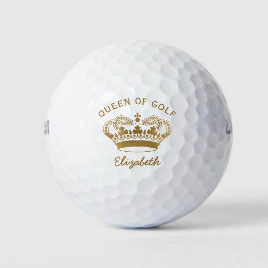 Königin von Golf Gold Monogram Golf Balls Golfball (Vorderseite)