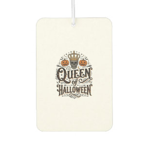 Königin von Halloween Vintage Schädel Kürbis Shirt Autolufterfrischer