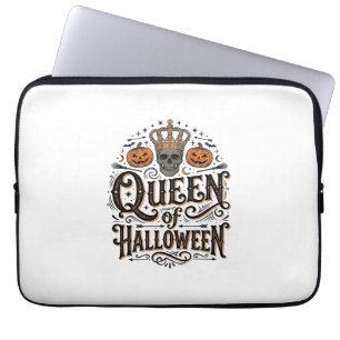Königin von Halloween Vintage Schädel Kürbis Shirt Laptopschutzhülle