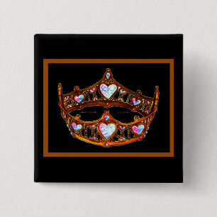 Königin von Hearts Gold Crown Tiara Button