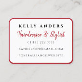 Königin von Hearts Moderner Friseur für weibliches Visitenkarte (Rückseite)