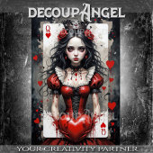 Königin von Herzen #3 - Decoupage- Seidenpapier