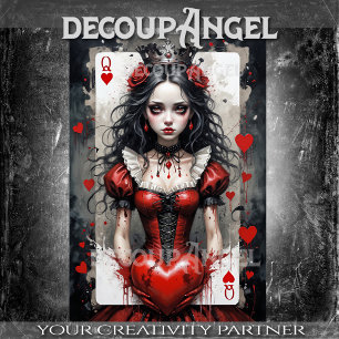 Königin von Herzen #3 - Decoupage- Seidenpapier