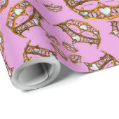 Königin von Herzen Gold Kronen Tiaras lilac Gesche Geschenkpapier (Rolleneckpunkt)