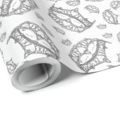 Königin von Herzen Silber Kronen Tiaras Geschenkpa Geschenkpapier (Rolleneckpunkt)