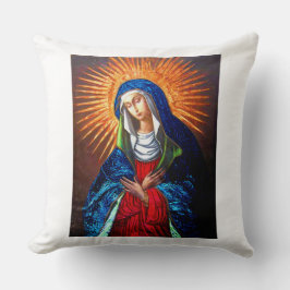 Königin von Himmel Original Malerei restauriertes Kissen