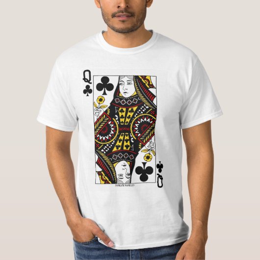 Königin von Klubs, die Karten spielen T-Shirt (Vorderseite)