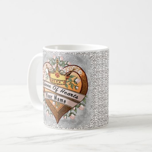 Königin von My Heart individuelle Name Tasse (Vorderseite Links)