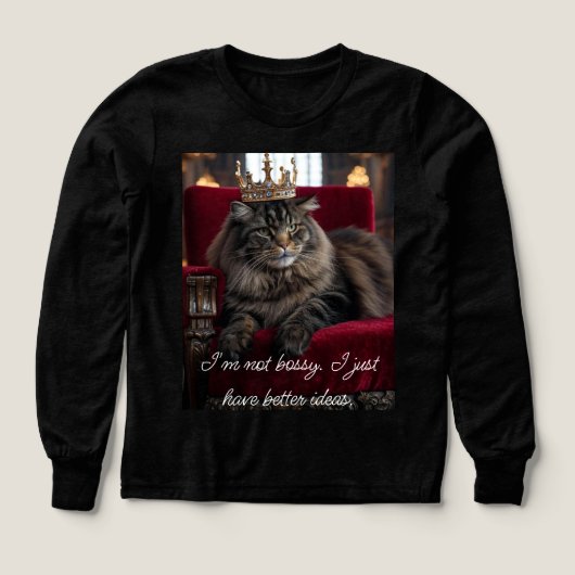 Königin von Sass: Bossy Cat Long Sleeve T-Shirt (Design Vorderseite)