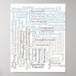 Königin von Schwertern Rider-Waite-Tarot-Kartensch Poster