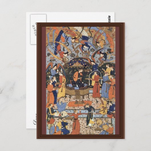 Königin von Sheba von Persischer Meister (beste Qu Postkarte (Vorne/Hinten)