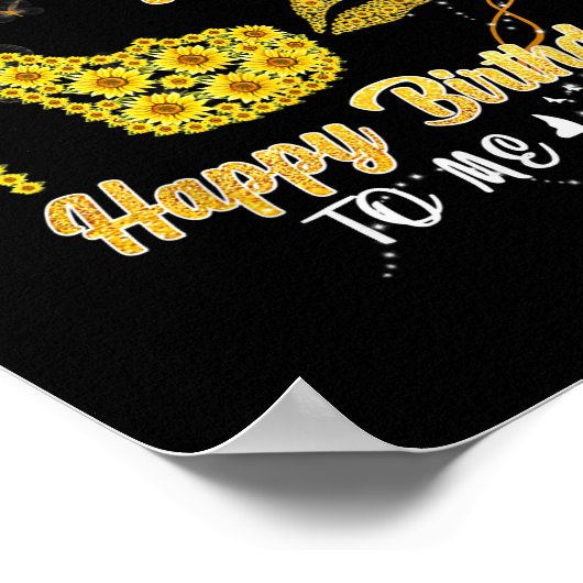 Königin war im Juni geboren Funny Sonnenblume Gebu Poster (Ecke)