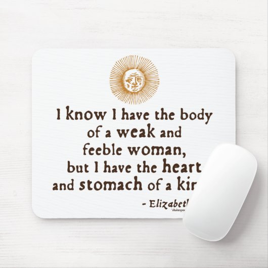 KöniginElizabeth I Tilbury-Zitat Mousepad (Mit Mouse)