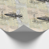 Königinnen-Bienen-Käfer-Insekt-Antik-Illustration Geschenkpapier (Ecke)