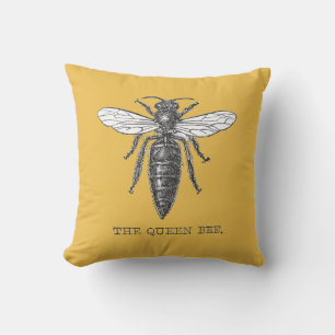 Königinnen-Bienen-Käfer-Insekt-Antik-Illustration Kissen