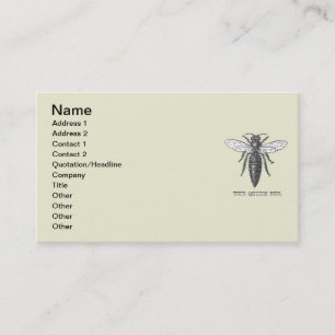 Königinnen-Bienen-Käfer-Insekt-Antik-Illustration Visitenkarte