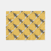 Königinnen-Bienen-Käfer-Insekt-antike-Illustration Fleecedecke (Vorderseite (Horizontal))
