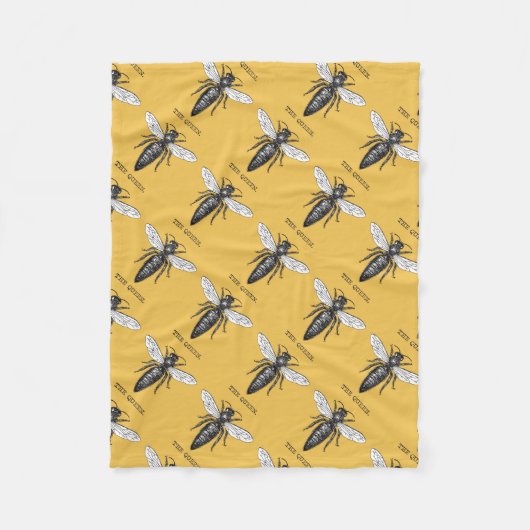 Königinnen-Bienen-Käfer-Insekt-antike-Illustration Fleecedecke (Vorderseite)