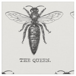 Königinnen-Bienen-Käfer-Insekt-antike-Illustration Stoff