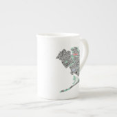 Königinnen, NYC Word Art Map Art Tasse (Vorderseite Rechts)