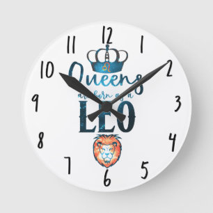 Königinnen sind geboren als LEO-Zodiac-Zeichen Jul Runde Wanduhr